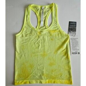 Lululemon swiftly tech racerback tank 2.0 Marble Dye Electric Lemon 4 NWT